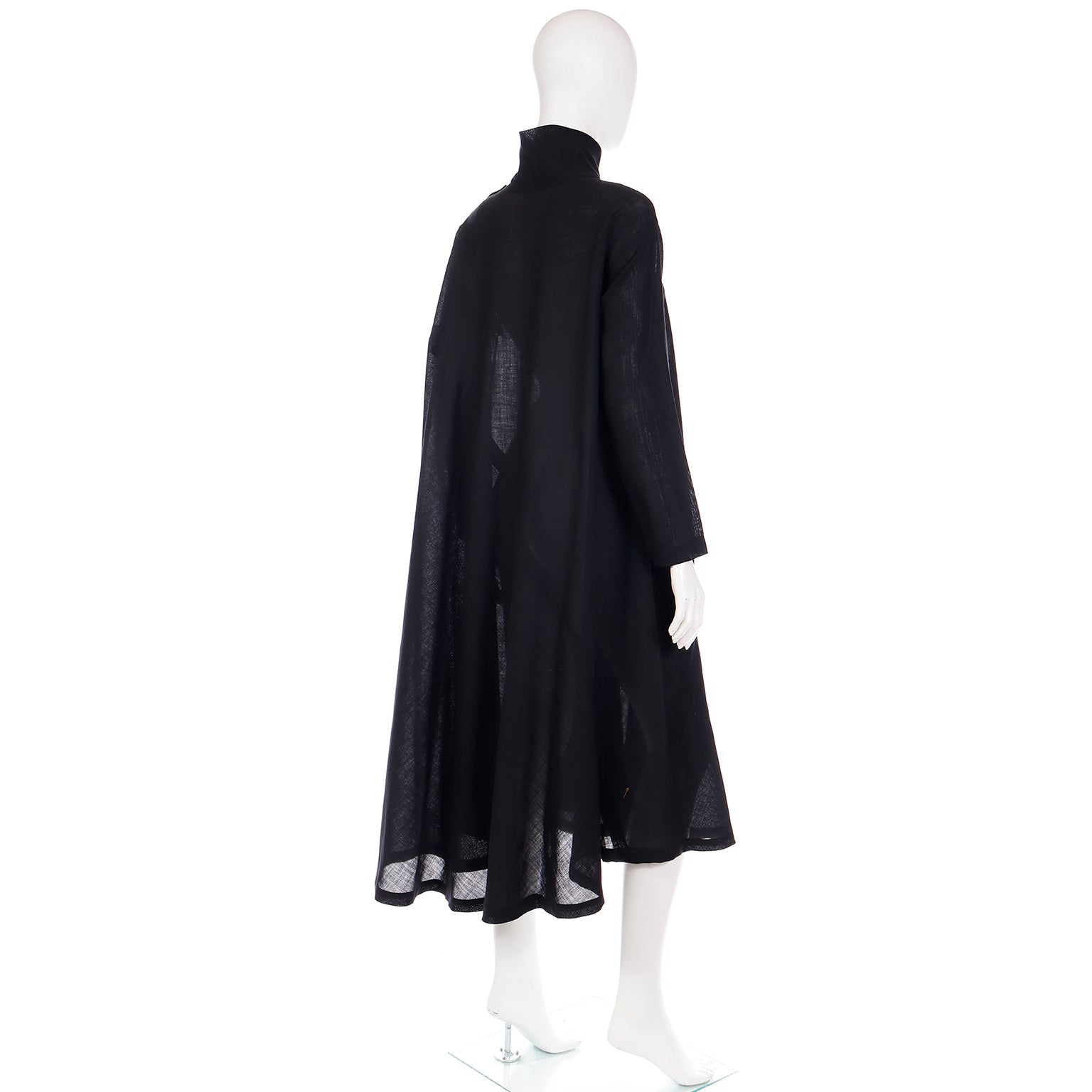 Vintage Issey Miyake Vintage Lightweight Black Wool Tent Dress Modig Vintage Issey Miyake Vintage Lightweight Black Wool Tent Dress Modig