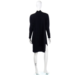 1980s Issey Miyake Vintage Black Tent Dress or Long Tunic Top