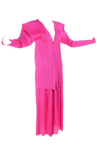 Vintage Issey Miyake pleated pink outfit