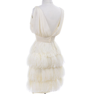 Silk and Ostrich Feather Romantic Vintage Party Dress