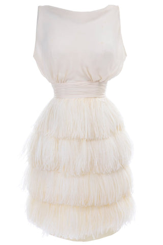 1960s Silk and Ostrich Feather Wedding Dress