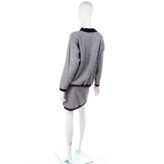 Heathered Grey Cotton Sweatshirt and Skirt Loungewear Outfit