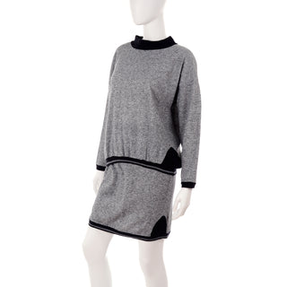Vintage Grey Sweatsuit w Sweatshirt and Skirt