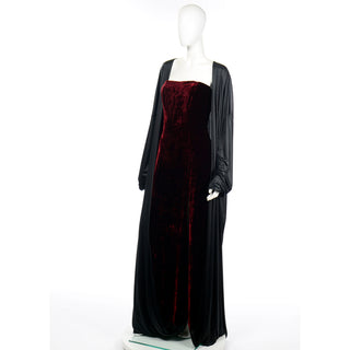 JPG Jean Paul Gaultier Femme Red Velvet Runway Dress with black attached coat Deadstock with tags  