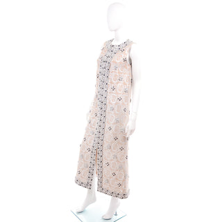 Jasmine Firenze Silk and Lurex Vintage Beaded Metallic Evening Dress