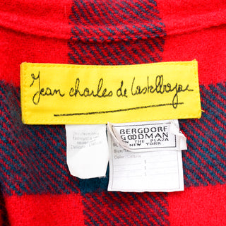1980s Plaid Jean Charles de Castelbajac Vintage Blanket Coat Plaid Rare