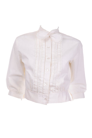 Jean Kelly vintage white cotton prairie blouse