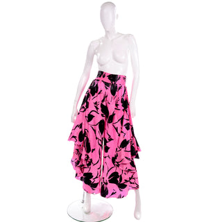 Jean-Louis Scherrer Pink & Black Modig Wide Leg Pants & Bandeau Evening Dress Alternative
