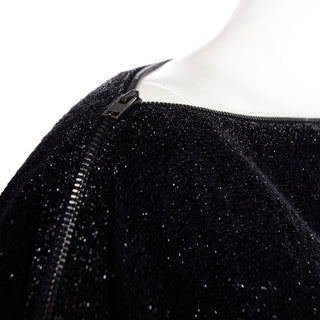 Jean Paul Gaultier Maille Femme Black Sparkle Knit Dress w Zipper Details