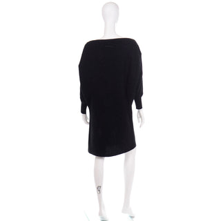 Jean Paul Gaultier Maille Femme Black Sparkle Knit Dress with batwing sleeves