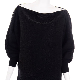 Jean Paul Gaultier Maille Femme Black Sparkle Knit Dress w Zipper 