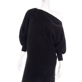 Versatile Jean Paul Gaultier Maille Femme Black Sparkle Knit Dress w Zipper Detail