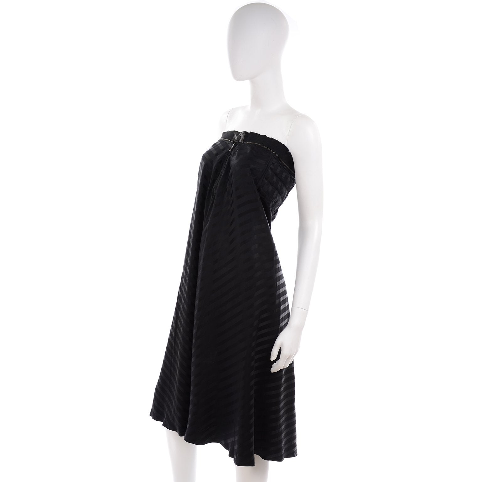 Jean Paul Gaultier Femme Black Striped Punk Strapless Dress or Skirt Modig Jean Paul Gaultier Femme Black Striped Punk Strapless Dress or Skirt Modig