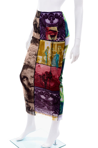 1990s Jean Paul Gaultier Maxi Skirt w/ Iconography & Nature Patchwork