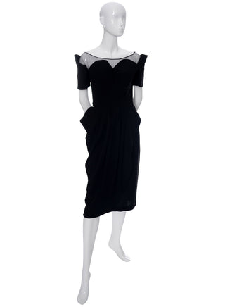 1940's Vintage Jane Andre Dress with Illusion Bodice - Dressing Vintage