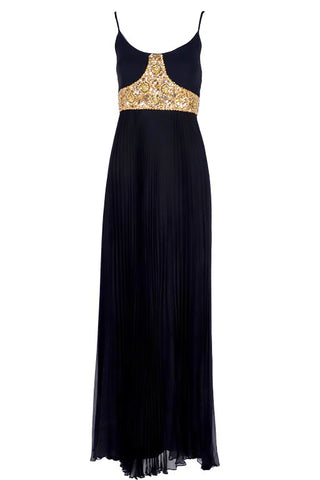 Jean Patou Grecian Evening Gown w/ Pleated Skirt