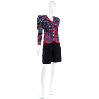 1980s Jeanne Marc Vintage Shorts and Jacket Outfit 2 pc