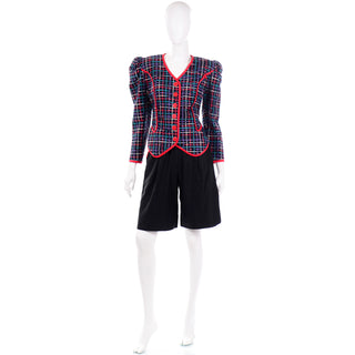 1980s Jeanne Marc Vintage Shorts and Jacket Outfit 80s 2pc