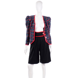 1980s Jeanne Marc Vintage High Waisted Shorts and Jacket Outfit