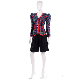 2 Pc 1980s Jeanne Marc Vintage Shorts and Jacket Outfit