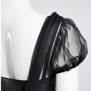 John Galliano sheer black dress puff sleeve from Dressing Vintage