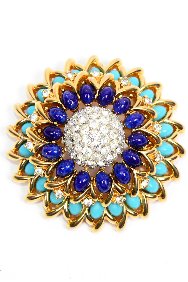Vintage Signed JOMAZ© Turquoise & Crystal Flower Pin Brooch - antiques - by  owner - collectibles sale - craigslist