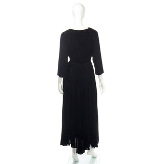 1940s Kamore Black Silk Velvet Evening Dress or Hostess Gown Size XS/S