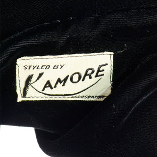 1940s Kamore Black Silk Velvet Evening Dress or Hostess Gown Styled by Kamore