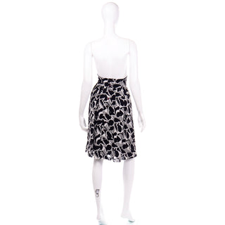 Vintage Karl Lagerfeld Black & White Self Portrait High Waist Skirt Profile silhouette
