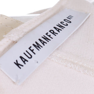 Kaufmanfranco White Dress W Cutouts & Cream Leather Sleeves lambskin