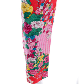 Vintage Red Pink Yellow Kenzo Floral Flower Pants