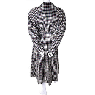 Long Kenzo coat in multicolored houndstooth plaid wool