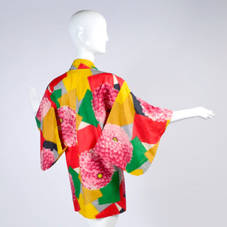 1930's zinnia print short kimono