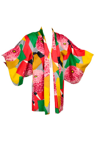 Vibrant colorful short kimono vintage