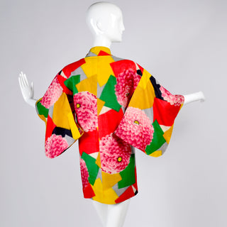 1930's vintage bright colorful short kimono