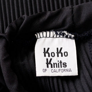 1970s KoKo Knits of California Black Ribbed Maxi Skirt