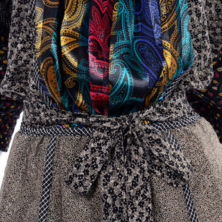 Vintage Koos Van den Akker Couture 2 Pc Collage Patchwork Vintage Dress paisley