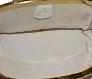 Rare vintage Koret Handbag in Pink leather with gold wrist handle - Dressing Vintage