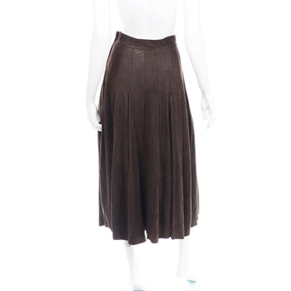 Vintage Brown 1980s Krizia Sheepskin Leather Culottes Gauchos Pants