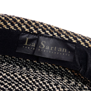 La Sartan Paris France Vintage Black & White Woven Beret Hat