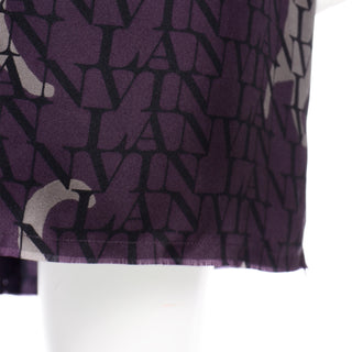 2011 Lanvin by Alber Elbaz Cat Print Logo Silk Dress unfinished edges