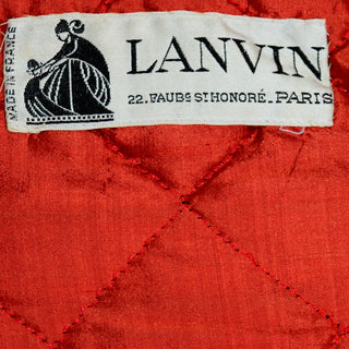 1978 Vintage Lanvin Paris Black and Red Quilted Jacket W Statement Sleeves