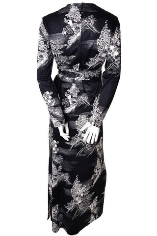 1970s Rare Lanvin Vintage Black & White Print Vintage Dress