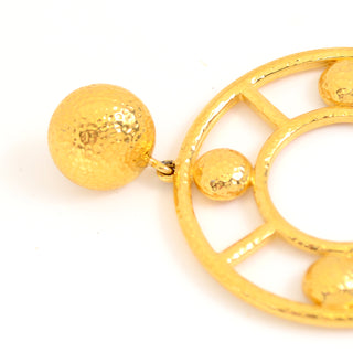 1980s Monet Large Statement Gold Circle Earrings