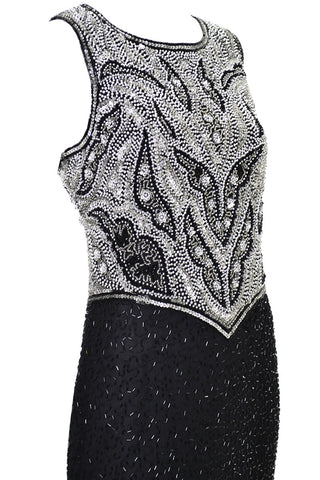 laurence kazar beaded dress Vintage 80s Black Sequin Formal Laurence Kazar Size Vintage Laurence Kazar Beaded Short