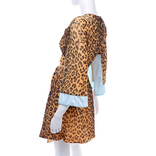 Retro Leopard Print Vintage Style Short Robe