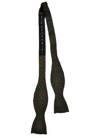 Floral Liberty of London Vintage Silk Bow Tie Dark Green - Dressing Vintage