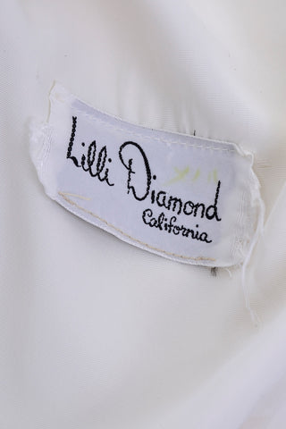 Lilli Diamond label from a 1970's white vintage maxi dress