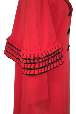 1960s Vintage Lilli Ann Cape Style Orange Red Knit Coat SOLD - Dressing Vintage
