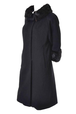 Black wool Lilli Ann vintage swing coat 